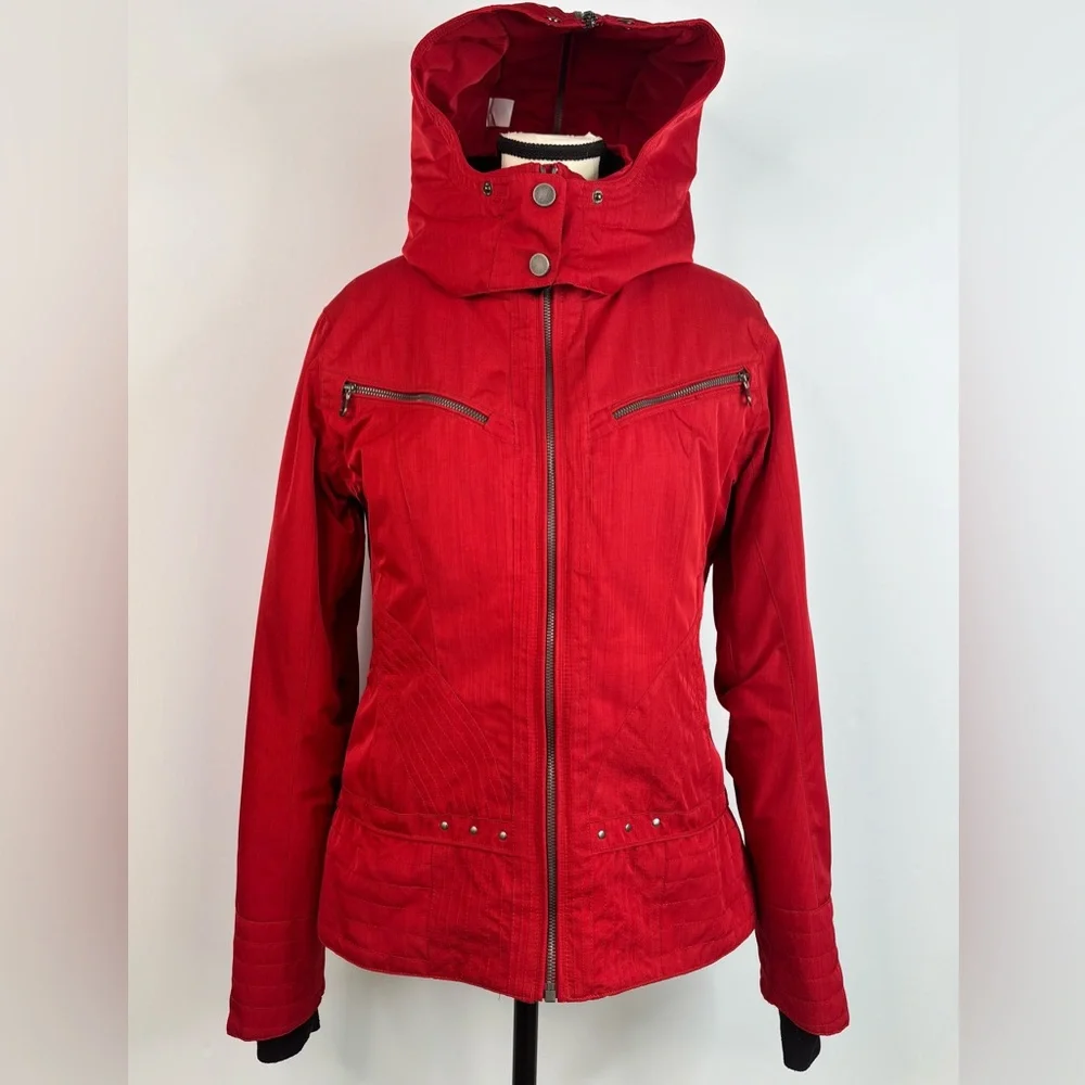 Vintage Ski Jacket Obermeyer Thinsulate Red Hooded Warm Snow Winter‎ Sports Coat
